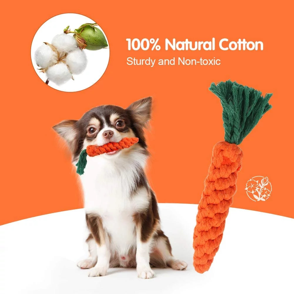 5 Pieces Dog Chew Toys, Safe Durable Puppy Teething Chewing Braided Toys, Medium Large Pet Dog Cotton Knot Paws Fun Molar for Clean Teeth Healthy